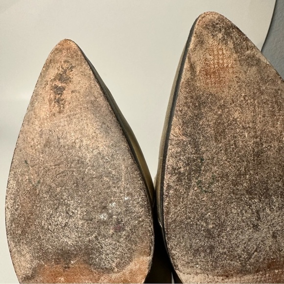 Schutz Happy Platina Gold Leather Chelsea Block Booties Pointed Toe Formal - Picture 13 of 14